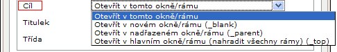Nastavení otevření odkazu