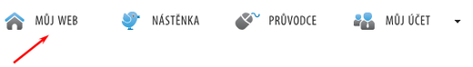 Můj web v menu administrace InPage