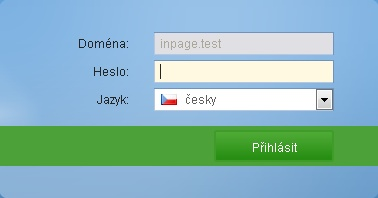 Přihlášení do administrace InPage