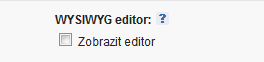 Vypnutý wysiwyg editor v inPage